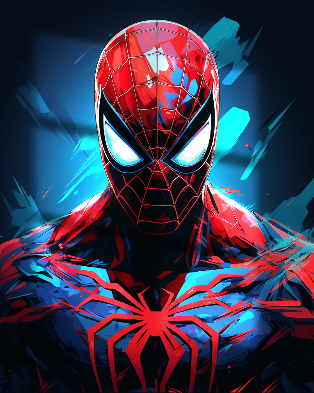 Spider Man Red and Blue Poster